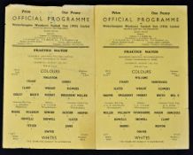 Wolverhampton Wanderers public trial match programmes for 1956/1957 and 1957/1958 single sheet