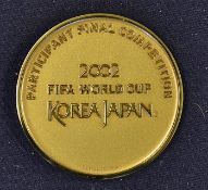 Dave Sexton 2002 FIFA World Cup Participants Medal a gilt medal made by Bertoni of Italy, depicts