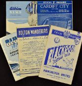 Manchester United away match programmes to include 1955/1956 Birmingham City, Bolton Wanderers,