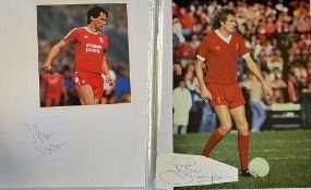 Folder of Arsenal signed autographs mainly late 1970's, some later including Arsene Wenger. Also