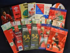 Wales Programmes and Tickets Selection, 1979-2005 (H&A): all with tickets - home programmes from