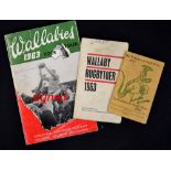 1963 Australia Wallabies Rugby Tour of South Africa signed souvenir programme and Itineraries from