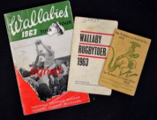 1963 Australia Wallabies Rugby Tour of South Africa signed souvenir programme and Itineraries from