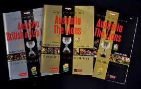 2001 British and Irish Lions v Australia rugby programmes (3): for all 3 tests from the victorious