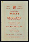 Duncan Edwards, Manchester United - Scarce programme for Wales v England Schools International