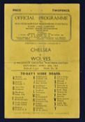 1946/1947 Wolverhampton Wanderers v Chelsea match programme dated 26 April 1947. Fold, has team