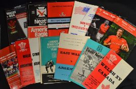 Wales XV and Welsh teams v "The Americas" rugby programmes from the 1970 onwards (13) to incl 3x