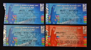 2007 Rugby World Cup tickets: played at Cardiff for Wales v Australia and v Japan; and matches