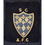 Stockport County blazer badge early 1950's (believed to be 1950/1951), black & white shield with
