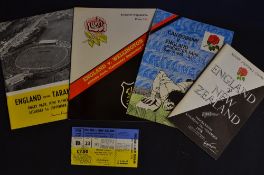 1970's England v New Zealand All Blacks Rugby Programmes (H&A): to incl 3x 1973 England tour games v