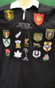 Scarce 1987 Inaugural Rugby World Cup commemorative rugby shirt - by Canterbury N.Z in black with