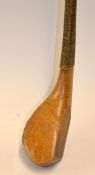 Feltham London longnose golden beech wood driver c.1890 - the head measures 5" x 1.7/8 and 1.25" and