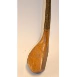 Feltham London longnose golden beech wood driver c.1890 - the head measures 5" x 1.7/8 and 1.25" and