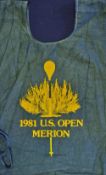 1981 Merion US Open Golf Championship official caddy bib - c/w Andy North players name (2x US Open