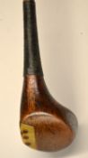 A H Scott Elie Patent spliced neck stained persimmon driver - showing the makers clear stamp mark