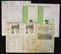 Greyhound Racing Programmes - various programmes include 1940 Crayford & Bexleyheath Stadium, 1976