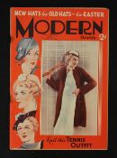 1934 'Modern Weekly' Knit this Tennis Outfit Magazine - No 7 March 31st 1934, fashion magazine