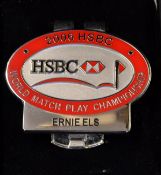 Ernie Els - 2006 HSBC World Match Play Golf Championship enamel players money clip badge -- although