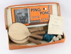 Ping Pong 'The Game of Table Tennis' Set comes with 4x bats, net and 2x balls, plus The Laws of Ping