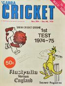 Folder of Ashes Cricket Australian Programmes dating 1974 to 1980's, approx. (18)