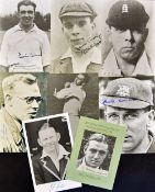 Bodyline Cricket Signed Player Photocards including Harold Larwood, Gubby Allen, Freddie Brown, Bill