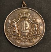 1900 Club Dieppois Du Golf white metal golf medal - engraved on the reverse "Club Dieppois du golf -