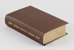 Wisden Cricketers Almanack 1907 - 44th edition - with wrappers, rebound in brown cloth boards with