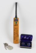 1980 Cricket Miniature Autograph Cricket Bat centenary test Lords 1980 by Gunn and Moore, with