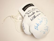 'Terrible' Tim Weatherspoon Signed Boxing Glove a white AmPro signed boxing glove, signed to the