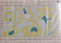 The Test Cricket Captains of England (March 1877 to August 1991) Print showing list of captains,