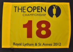 2012 Royal Lytham & St Annes Official Open Golf Championship No. 18 yellow pin flag - won by Ernie