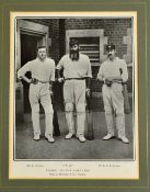Two W G Grace Cricket prints one print of a Hawkins photograph titled 'Three County Captains'