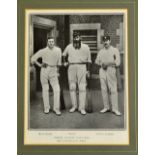 Two W G Grace Cricket prints one print of a Hawkins photograph titled 'Three County Captains'