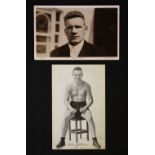 Tom Gibbons Boxing Postcard 1921 together with a Real Photocard of 'Gunboat' Smith both blank to the