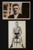 Tom Gibbons Boxing Postcard 1921 together with a Real Photocard of 'Gunboat' Smith both blank to the