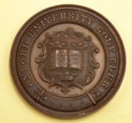 1906 Oxford University Golf Club Bronze medal - engraved on the reverse "Kirkaldy Medal - 1906 - N.
