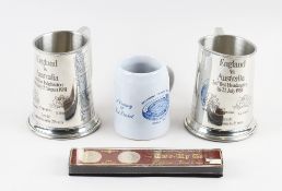 Cricket Ashes England v Australia Pewter Tankards 3rd Test Headingly 16th-21st July 1981 and 4th