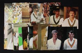 Cricket Signed Player Photocards mostly colour including Greg Chappell, Graham Yallop, Doug Walters,