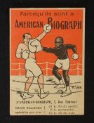1910 Jack Johnson v Jim Jeffries French Boxing Advertisement promoting screenings of the Johnson-