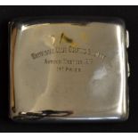 1913 Whitehall Club Golfing Society silver cigarette case - presented for the Autumn Meeting 1913