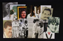Cricket Signed Player Photocards including Allan Border, Tom Moody, Steve Waugh, Rick Darling,