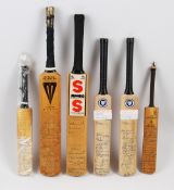 Selection of Signed Miniature Cricket Bats to include 1984/85 England Tour to India and Australia (