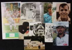 Cricket Signed Photocards including Allan Border, Simon O'Donnell, Merv Hughes, Peter Sleep, Ron