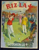 Rare 1924 Original Rizla colour advertising golfing calendar - featuring a period mixed golfing