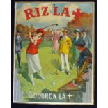 Rare 1924 Original Rizla colour advertising golfing calendar - featuring a period mixed golfing