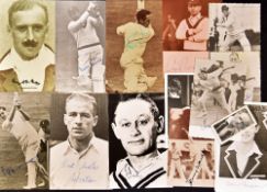 Cricket Signed Player Photocards including Peter May, Johny Vardle, Les Ames, Colin Cowdrey, Percy