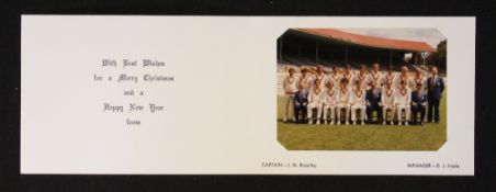 1978-79 Cricket England Tour of Australia Christmas Card with colour team photocard to interior,