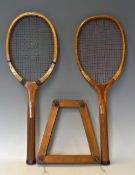 Slazenger 'J.O. Anderson' Wooden Tennis Racket with a regular handle, marked with 'J.O. Anderson'