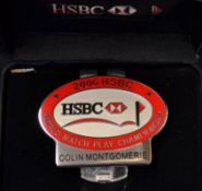 Colin Montgomery - 2006 HSBC World Match Play Golf Championship enamel players money clip badge -