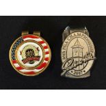 2x US PGA Golf Championship brass and enamel money clips - 2007 Southern Hills (Tiger Woods) made by